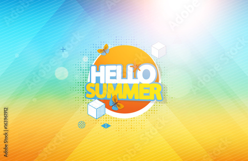 Vector: Abstract Blurred Summer Background, Bokeh, Defocused Background.