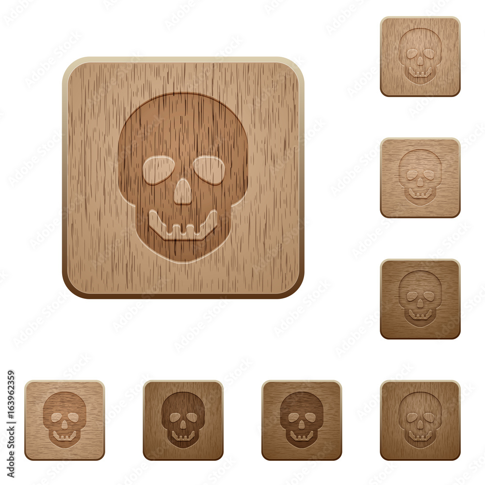 Human skull wooden buttons Human skull wooden buttons