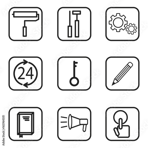 Service icons on white background.