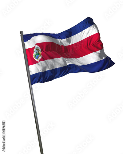 Free Download Costa Rica Flag Waving Isolated on White Background Portrait - GFXLoad