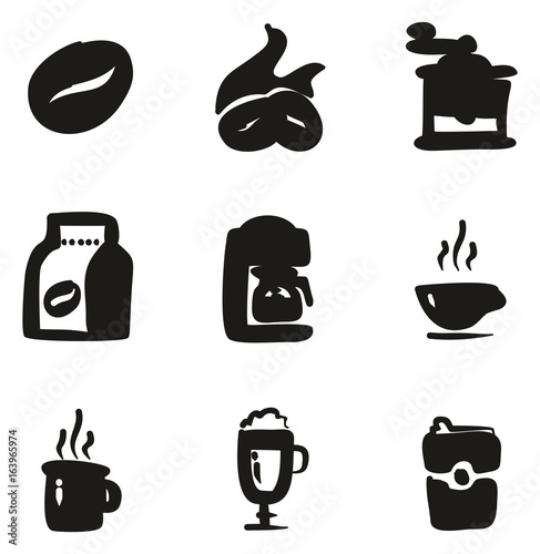 Coffee Icons Freehand Fill