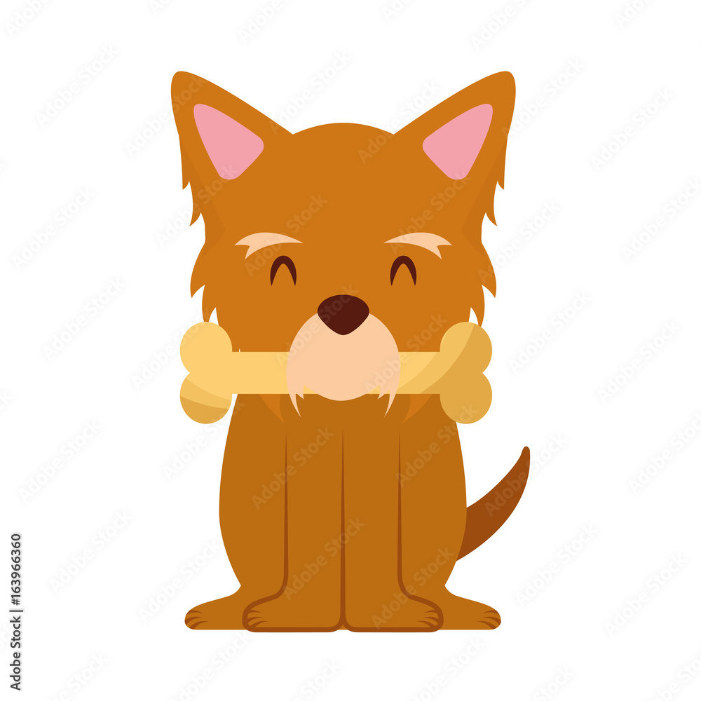 cute dog mascot with bone vector illustration design cute dog mascot with bone vector illustration design