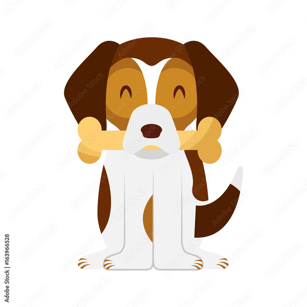 cute dog mascot with bone vector illustration design cute dog mascot with bone vector illustration design