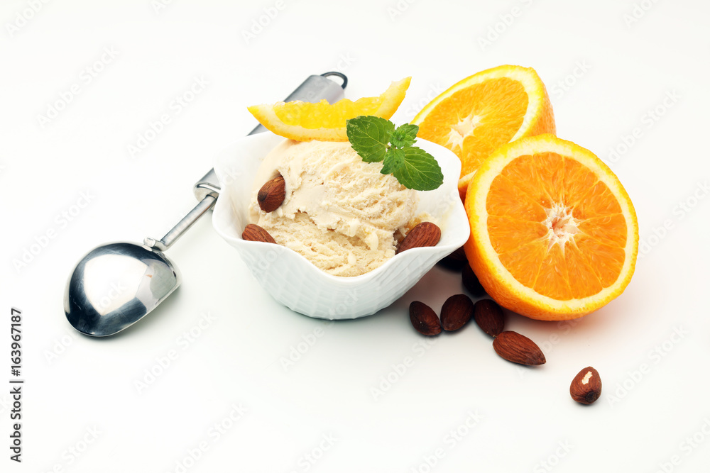 scoop of orange ice cream scoop of orange ice cream