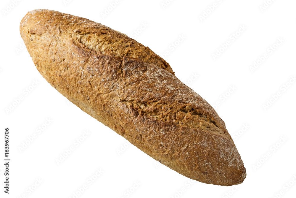Brown baguette isolated on white with clipping path Brown baguette isolated on white with clipping path