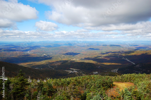 On top of Cannon Mountain in Franconia Notch State Park in White Mountain National Forest  New Hamphire  USA.