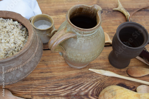 Clay pots and medieval pots
