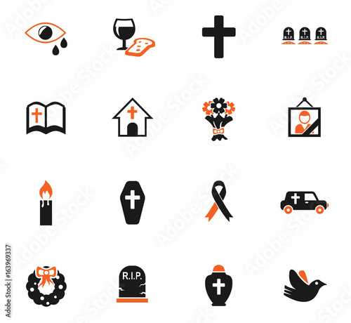 funeral services icon set