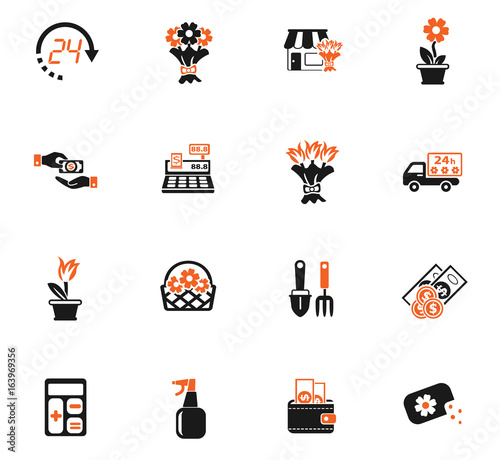 flower shop icon set