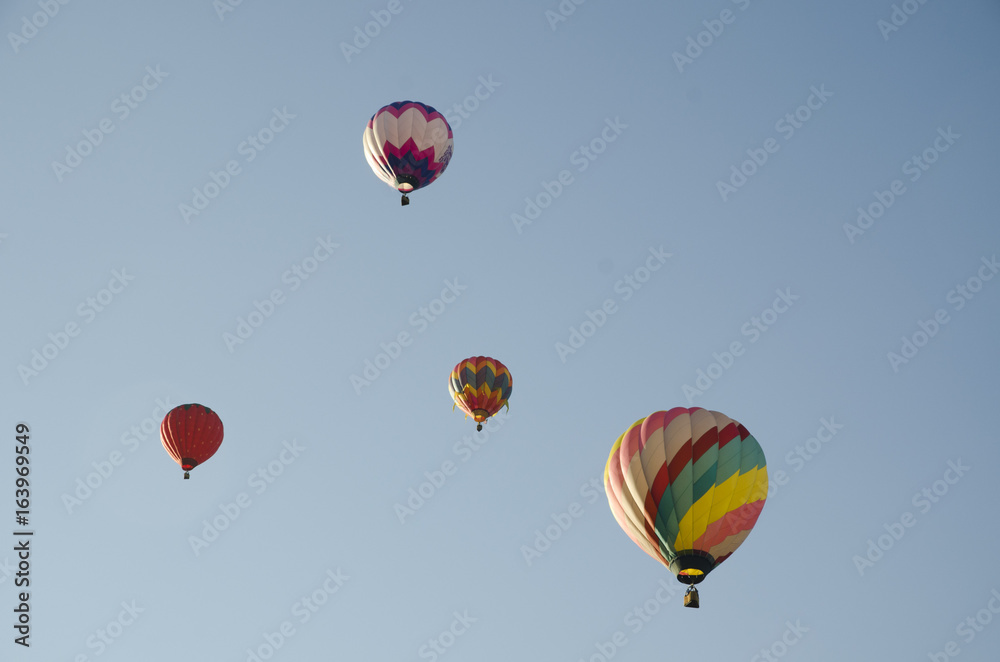 hot air ballons, balloons, round, fabric, up, rising,