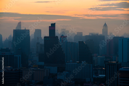 Cityscape of Bangkok city in the morning