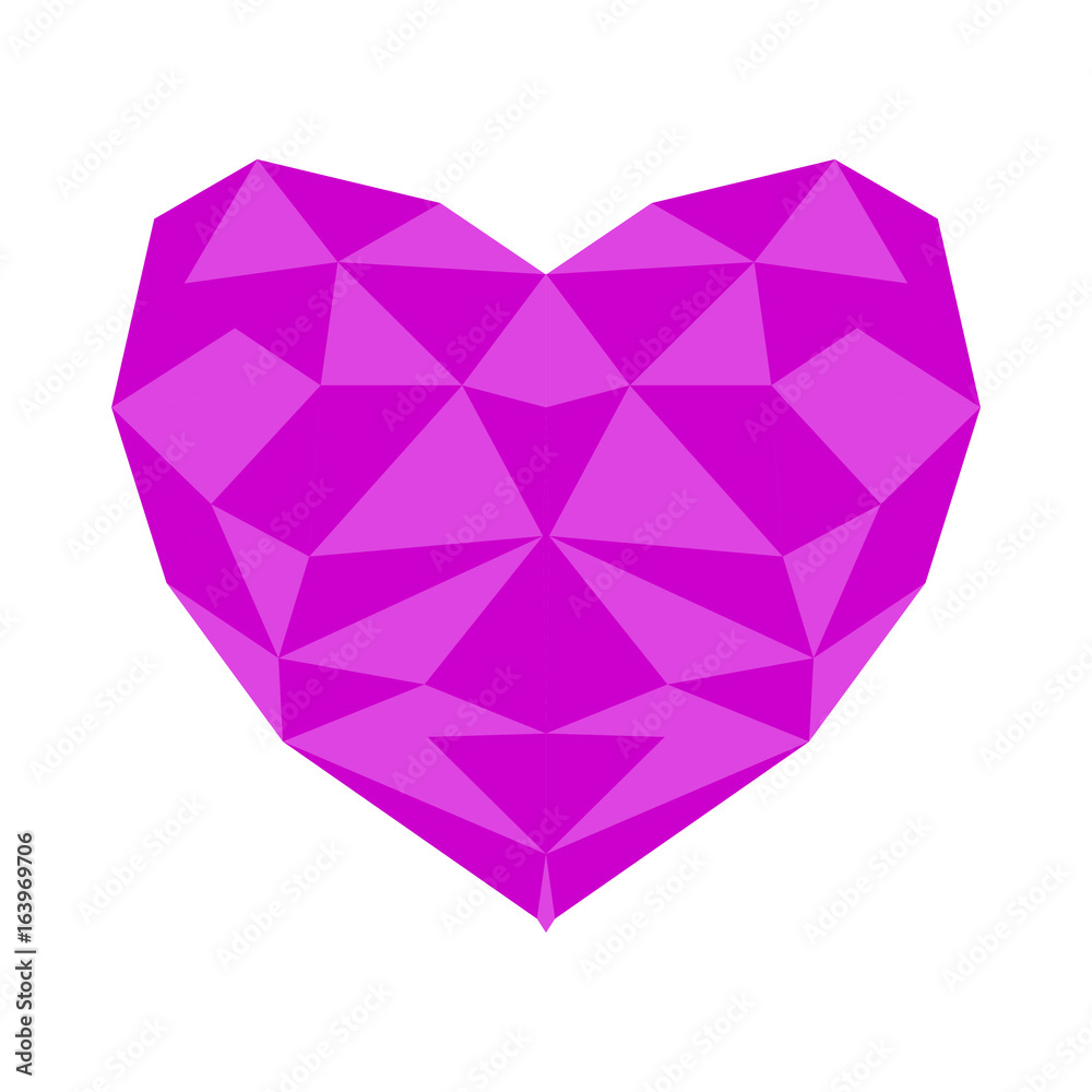 polygonal heart design icon flat polygonal heart design icon flat