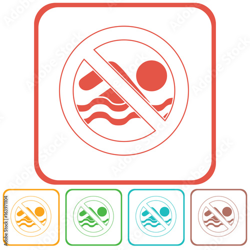 No swimming prohibition sign icon