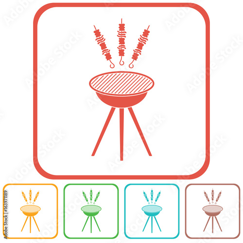 Grilled kebab icon
