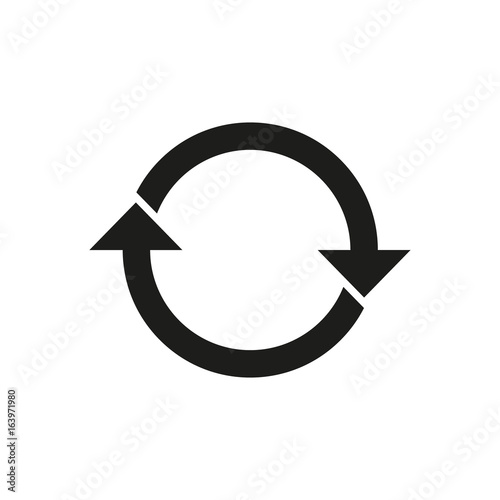 Two arows, circle. Vector.