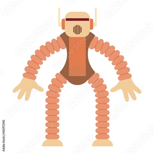 Robot monkey icon, cartoon style