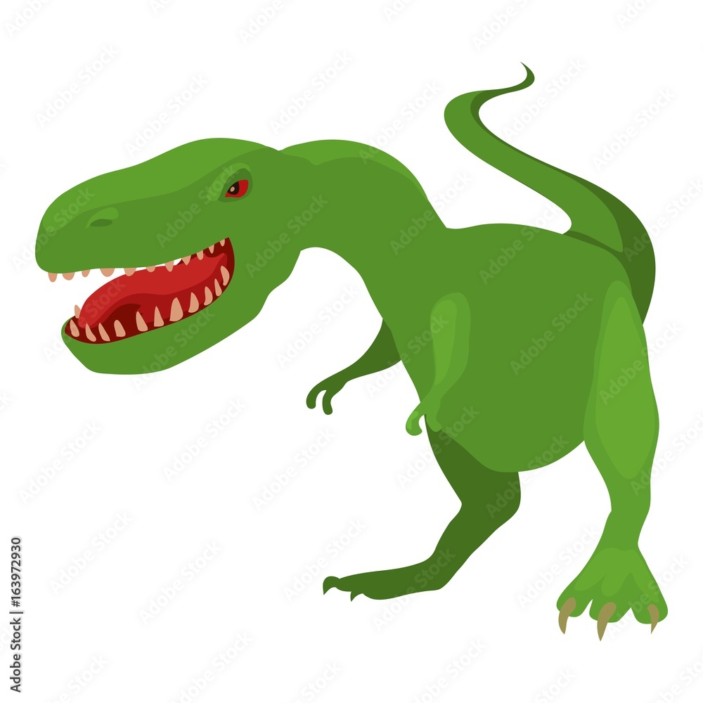 Fototapeta premium Dinosaur tyrannosaur icon, cartoon style