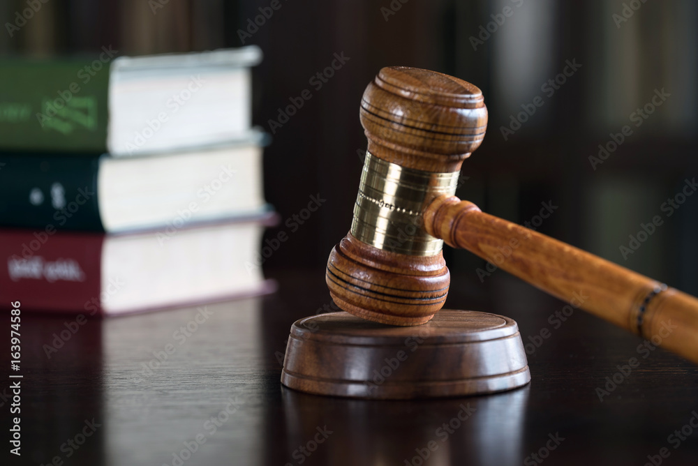 Symbol of Law on Lawyer's desk Symbol of Law on Lawyer's desk
