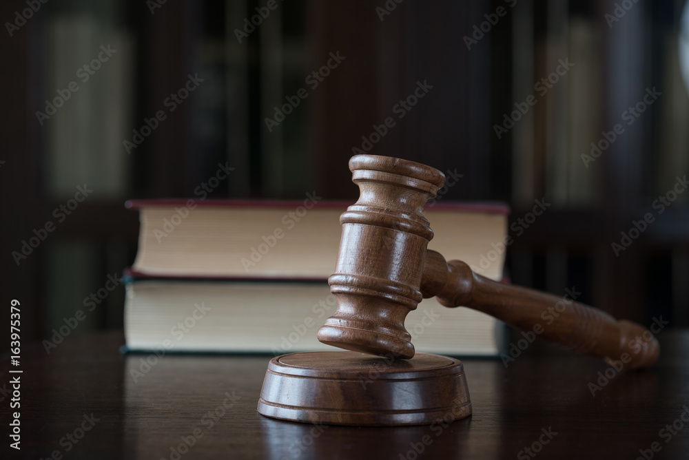 Symbol of Law on Lawyer's desk Symbol of Law on Lawyer's desk