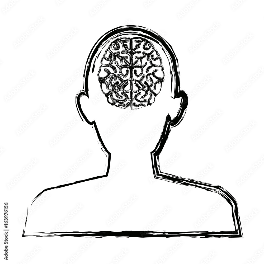 Obraz premium silhouette man brain think idea knowledge