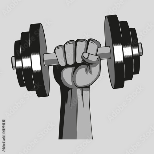 Dumbbell. Gym. Vector art.