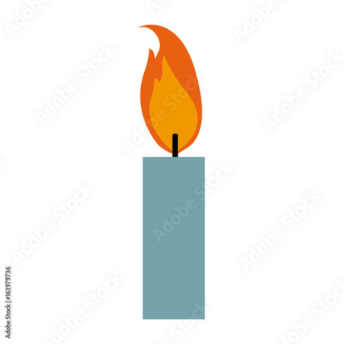 burning candle flame light icon