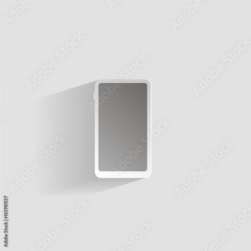 Vector image mobile phone  smartphone. Vector illustration with shadow design