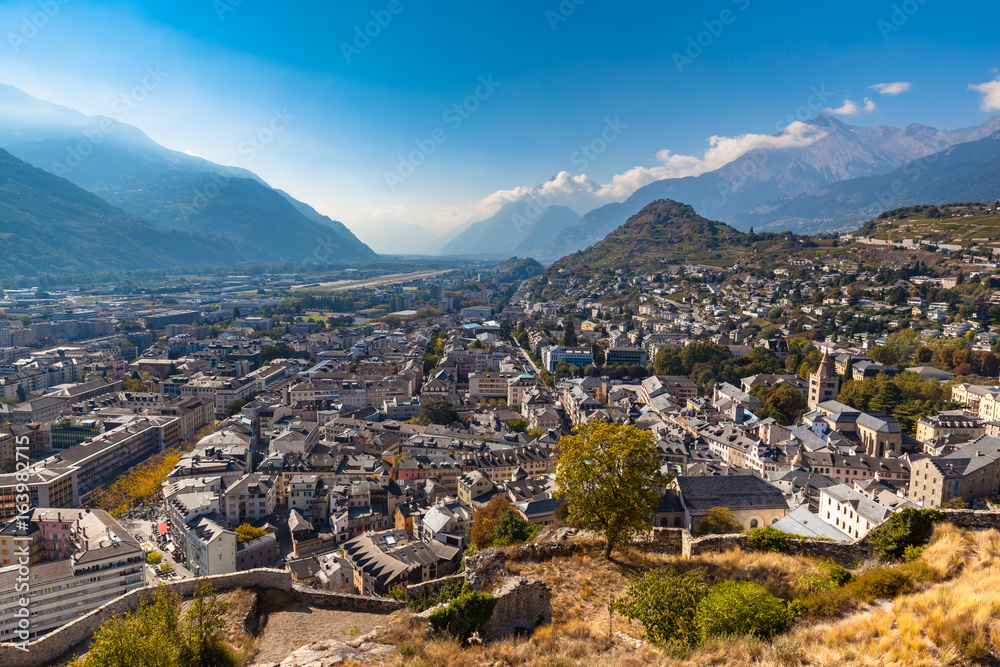 Aerial view of Sion city