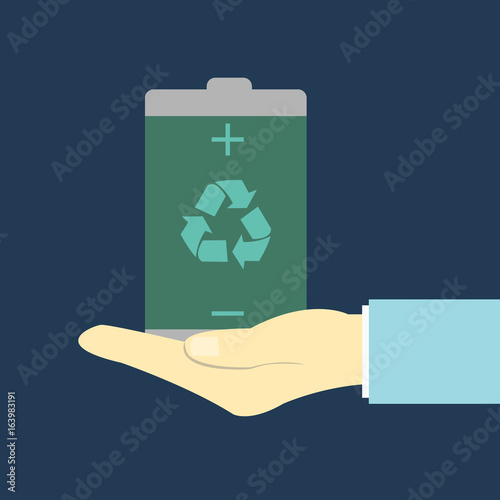 Recycle battery design, vector illustration eps 10.