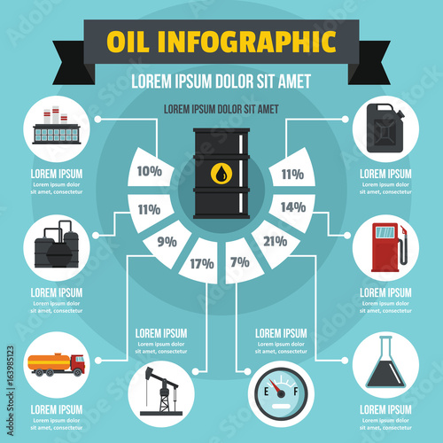 Oil infographic concept, flat style