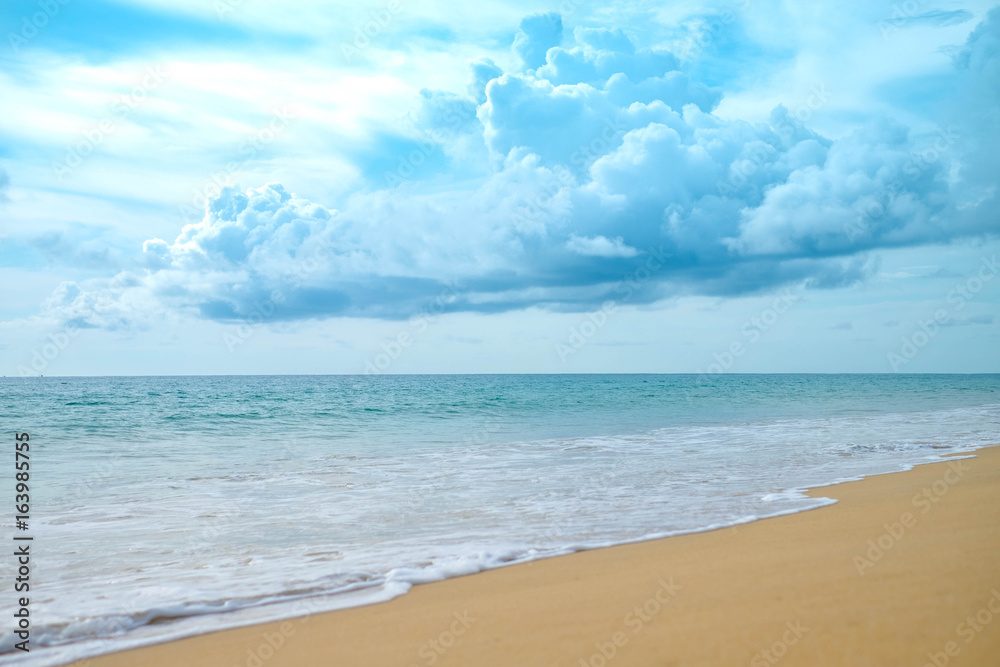 Beautiful beach sea sand and blue sky background Beautiful beach sea sand and blue sky background