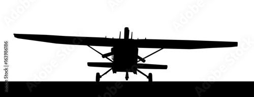 Front profile silhouette of landing X328 Atlas Angel Turbine skydiving equipped aircraft