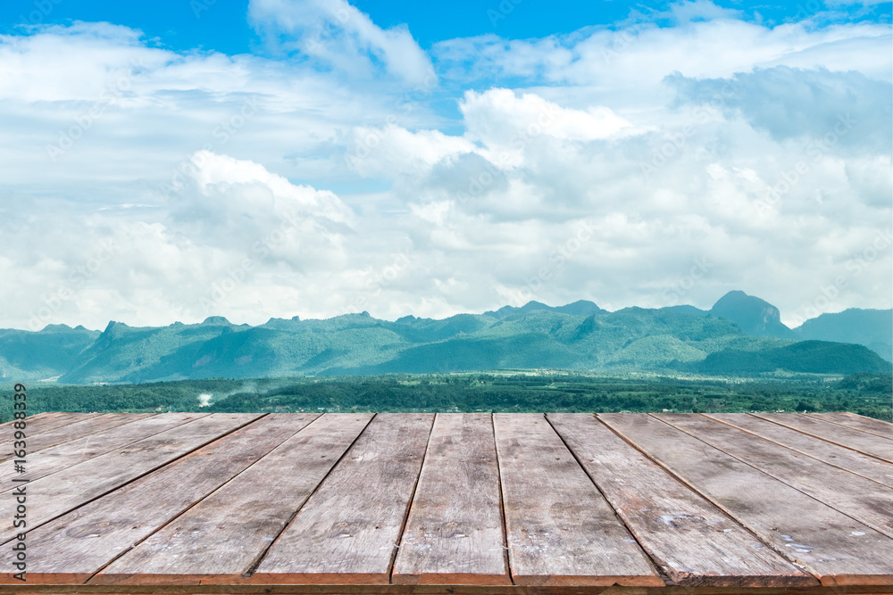 Table on lanscape beautiful view