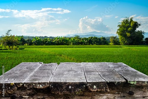 Table on lanscape beautiful view