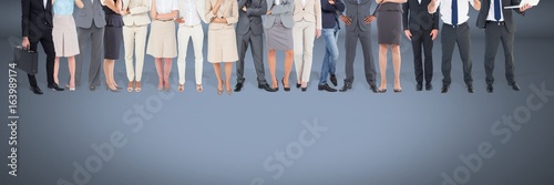 Group of Business People standing with blue vignette background