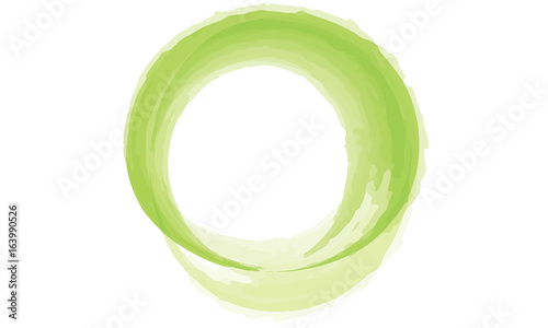 Line green circle watercolor
