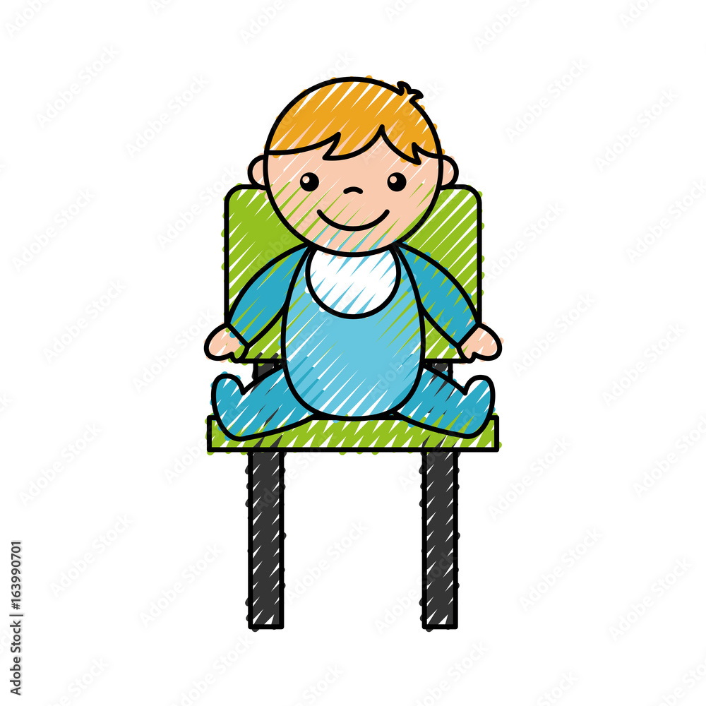 cute boy baby avatar character vector illustration design icon