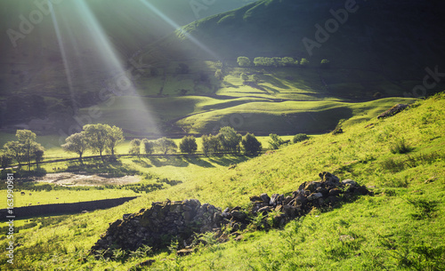 Kirkstone Pass in Morning Light Seeing from the Ridge of High Hartsop Dodd in Lake District National Park  UK