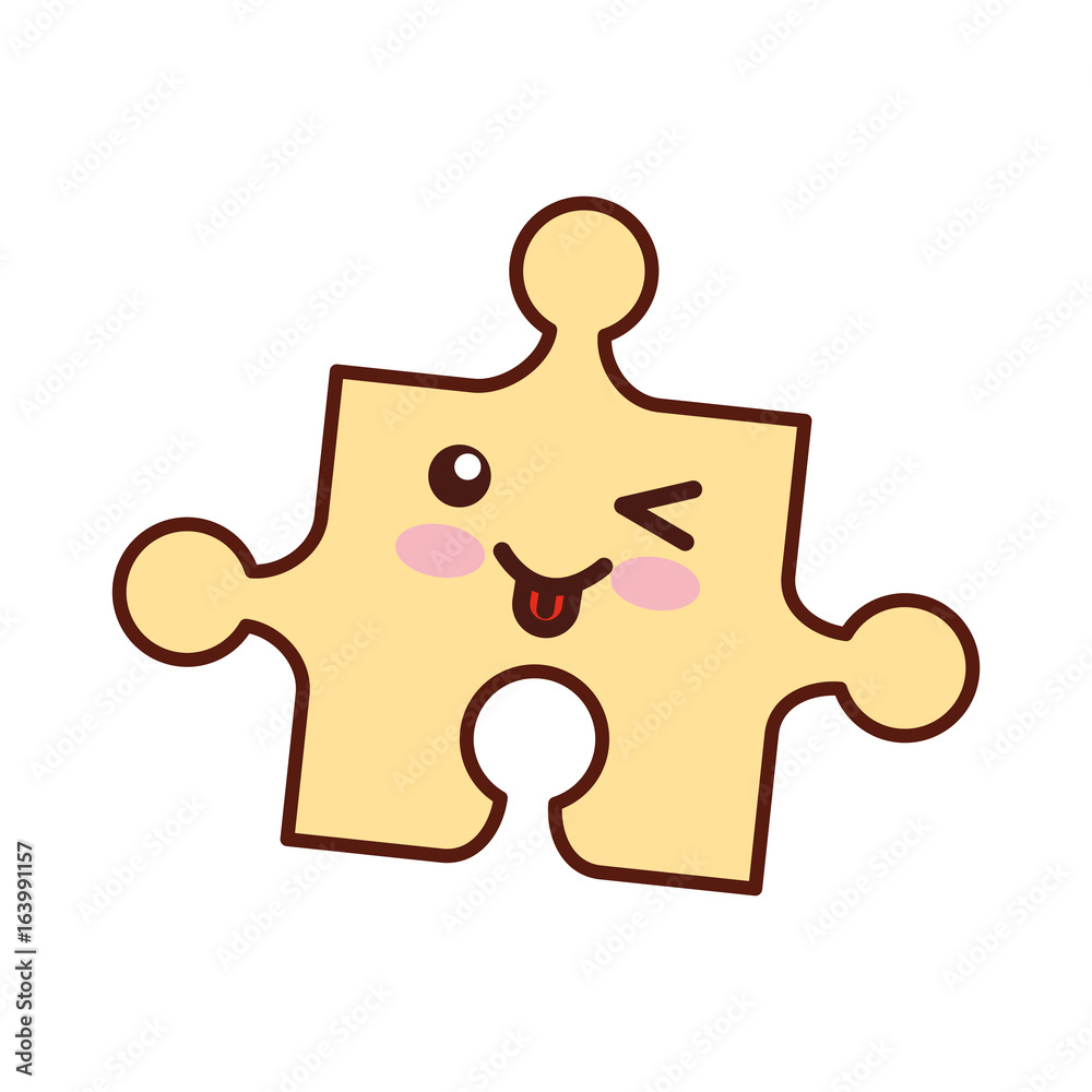 puzzle pieces kawaii character vector illustration design puzzle pieces kawaii character vector illustration design