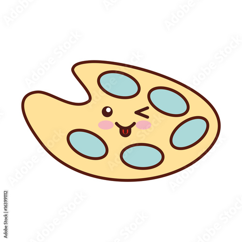 paint pallette kawaii character vector illustration design