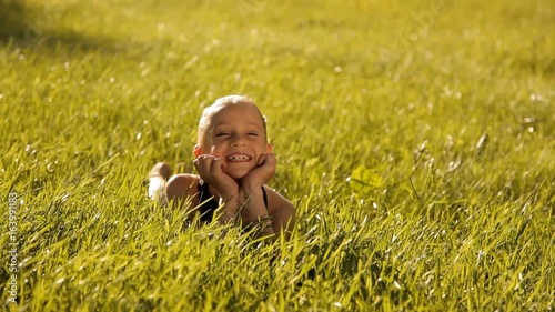 Little gymnast enjoys nature photo