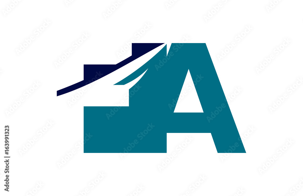 FA Negative Space Square Swoosh Letter Logo FA Negative Space Square Swoosh Letter Logo