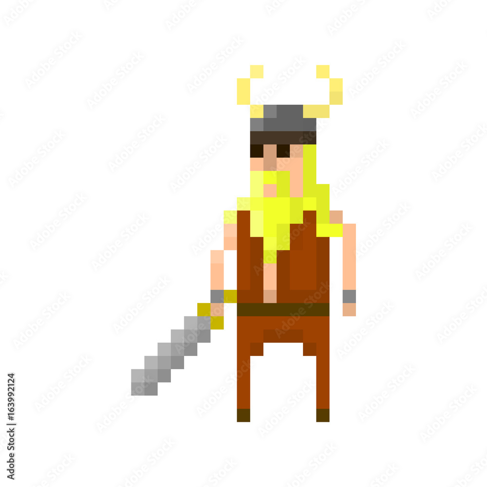 Obraz premium Pixel barbarian for games and applications