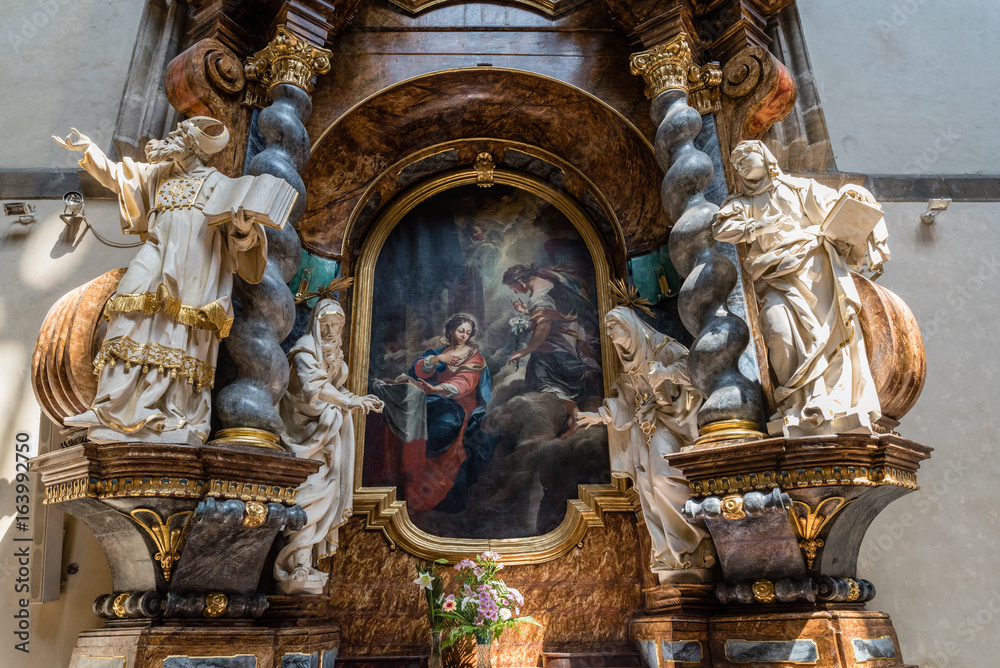 Interior of the Church of Our Lady of the Snows in Prague, Czech Republic