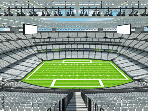 Modern American football Stadium with white seats