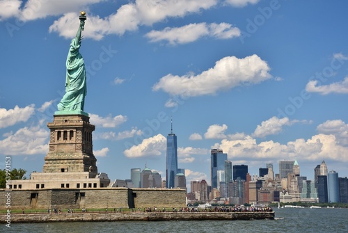The Statue of Liberty and skyline of New York City.  © michaelfitz