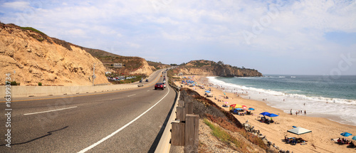 Blue sky over the farthest south end of Crystal Cove beach photo