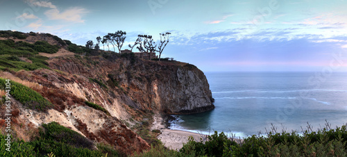 Sunset over the farthest south end of Crystal Cove beach photo