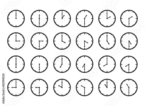 Clock time icon set