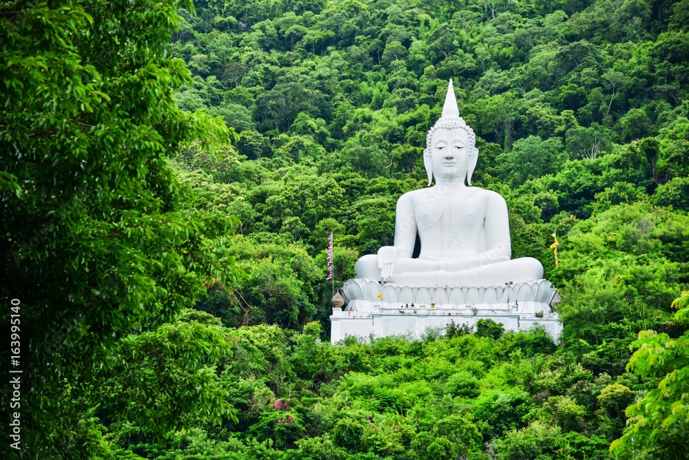 Majestic White Buddha Statue at Wat Theppitak Punnaram